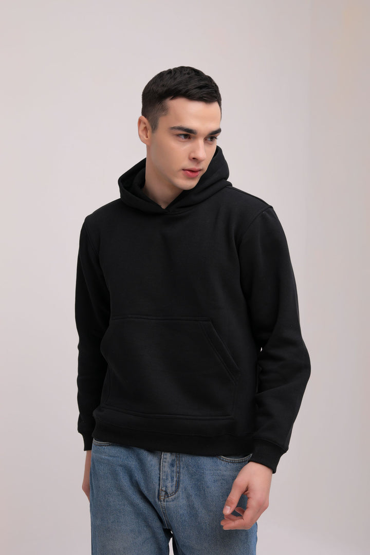 Essential Solid Pullover Hoodie - Black