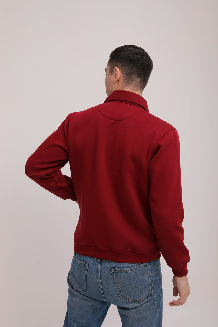 Fleece Zipper Jacket - Maroon