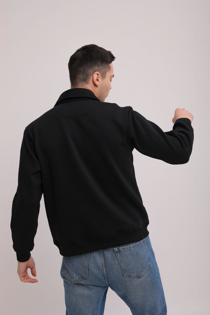 Fleece Zipper Jacket - Black