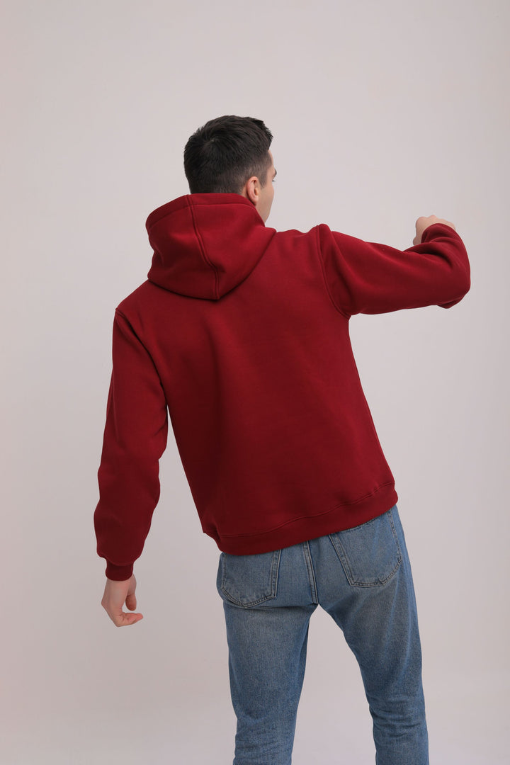 Essential Solid Pullover Hoodie - Maroon